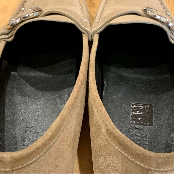 Gucci Sachalian Sport Khaki Suede Driving Loafers‎ 7.5 Men’s - Picture 8 of 16